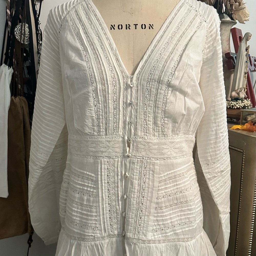 Veronica Beard  Adeline White Embroidered Mini Dress No Tags Attached.